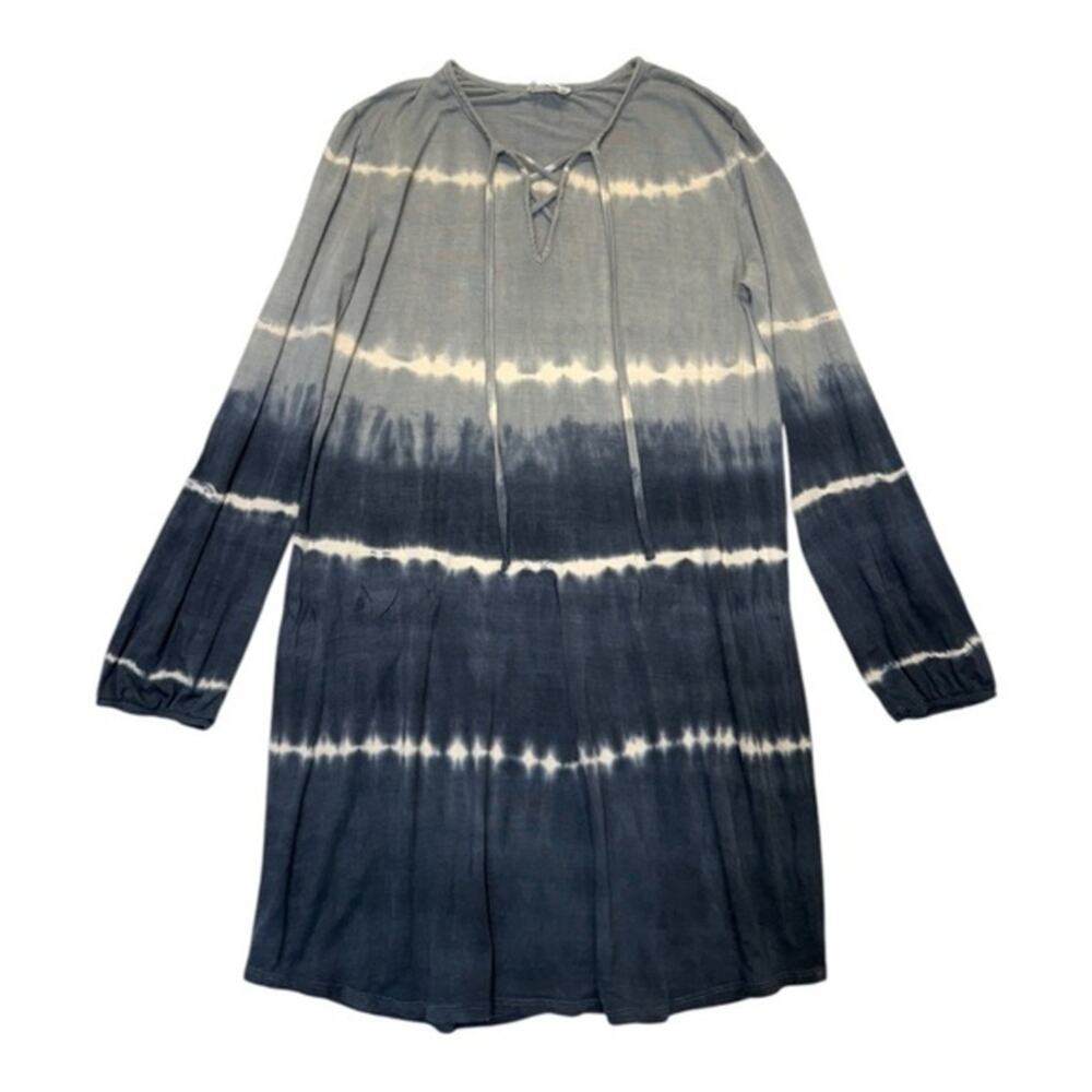 Boho Tie Dye Tunic Mini Dress Fantastic Fawn Lace Neck Women’s Size Medium